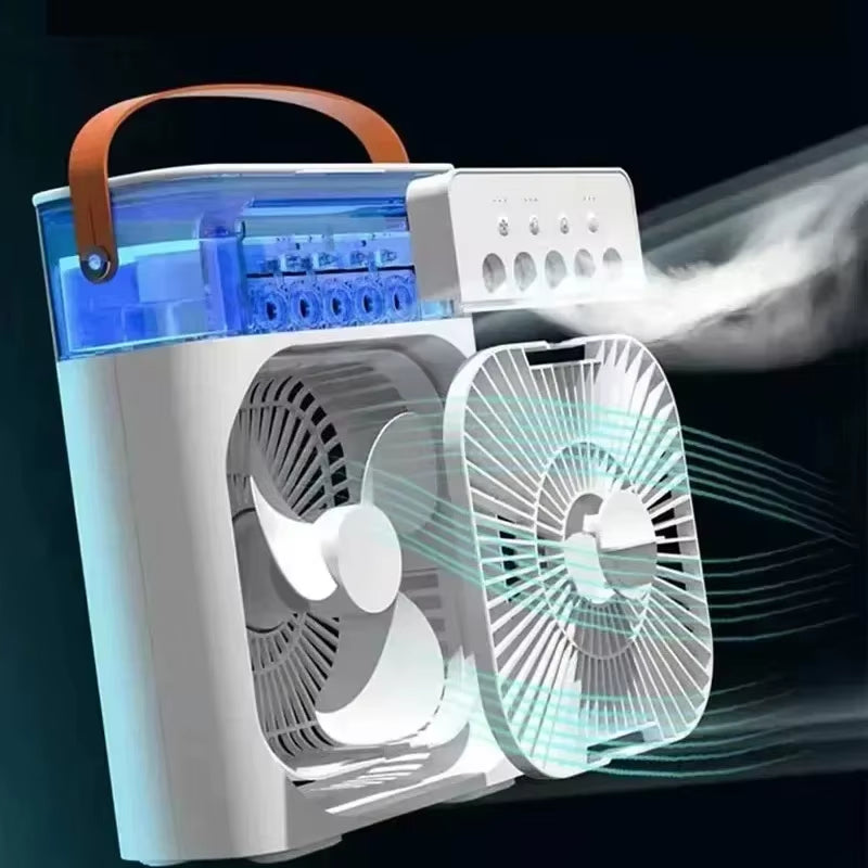 Portable Humidifier Fan Air Conditioner Household Small Air Cooler Hydrocooling Portable Air Adjustment for Office 3 Speed Fan